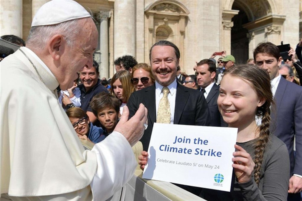 Papa Francesco con Greta Thunberg